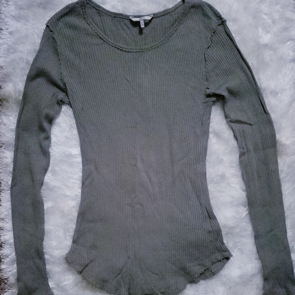 BKE Lightweight Distressed Waffle Henley NWOT